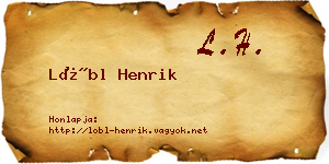 Lőbl Henrik névjegykártya